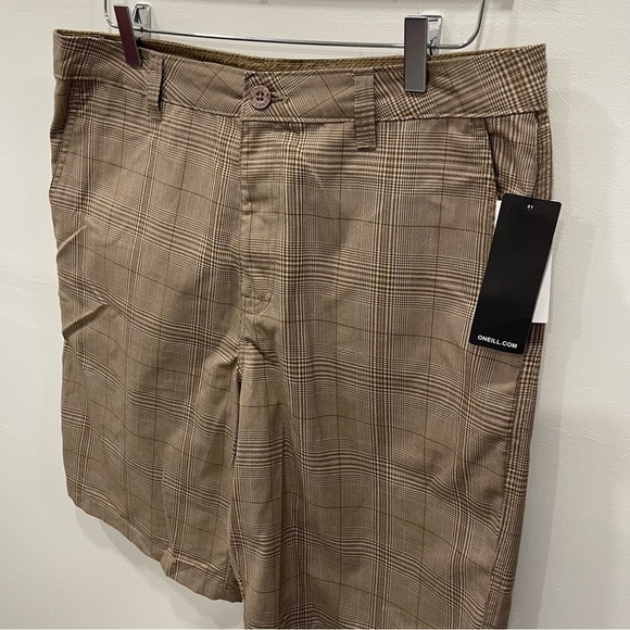 O’neill Paramount Plaid Check Shorts Tan Size 34 - Picture 10 of 10